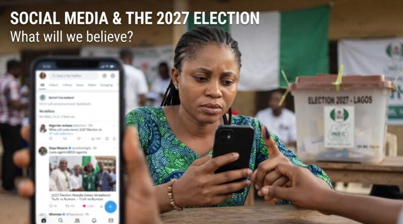 A woman on her phone looking uncertain about 2027