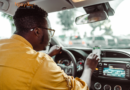 An Uber Driver in his car